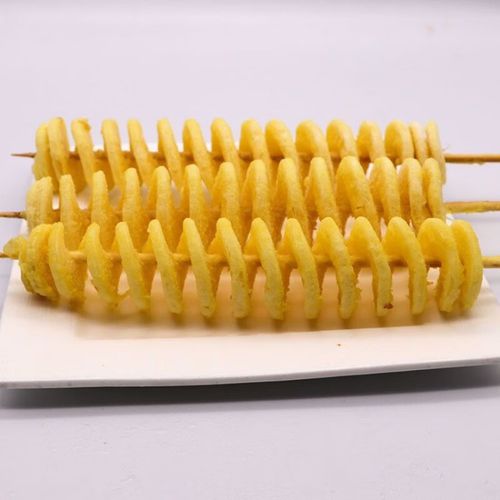 食怀旋风薯塔油炸小吃10串黄金薯塔串原味土豆片串炸串半成品烧烤食材