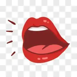 手绘嘴巴说话发出声音五官素材