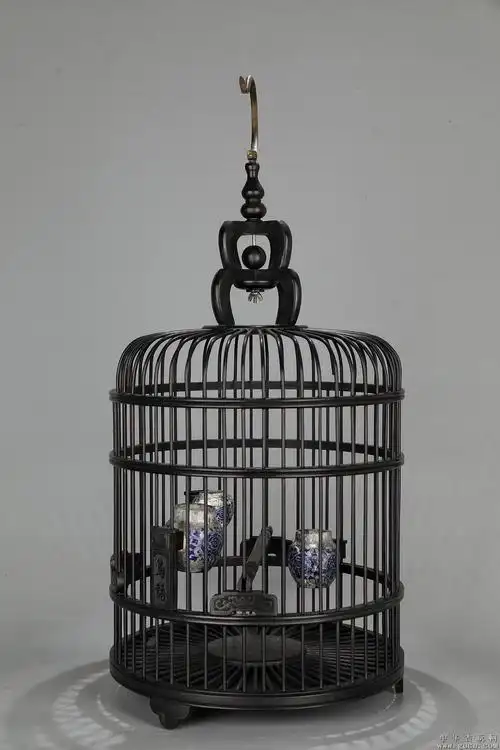 旧藏:【紫檀木文人鸟笼】