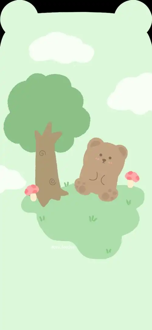 小熊壁纸有可爱的熊耳朵哦