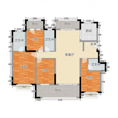 新北万达新北实验雅居乐常乐府4房2厅3卫诚售460万