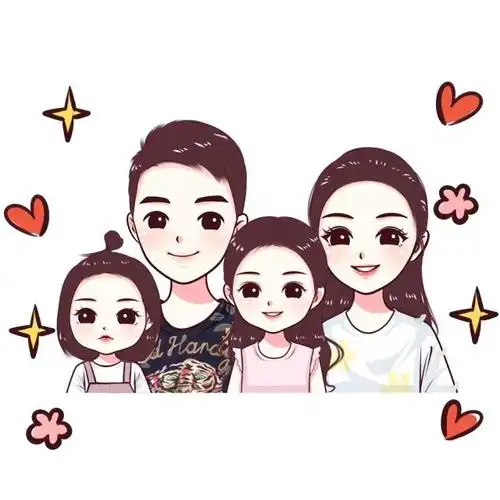 成功的样子,从头像就能看出来,一家四口,五口头像