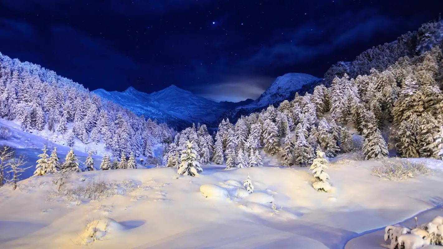 浪漫冬日雪景唯美高清桌面壁纸-风景壁纸-手机壁纸下载-美桌网