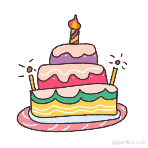 蛋糕简笔画涂色