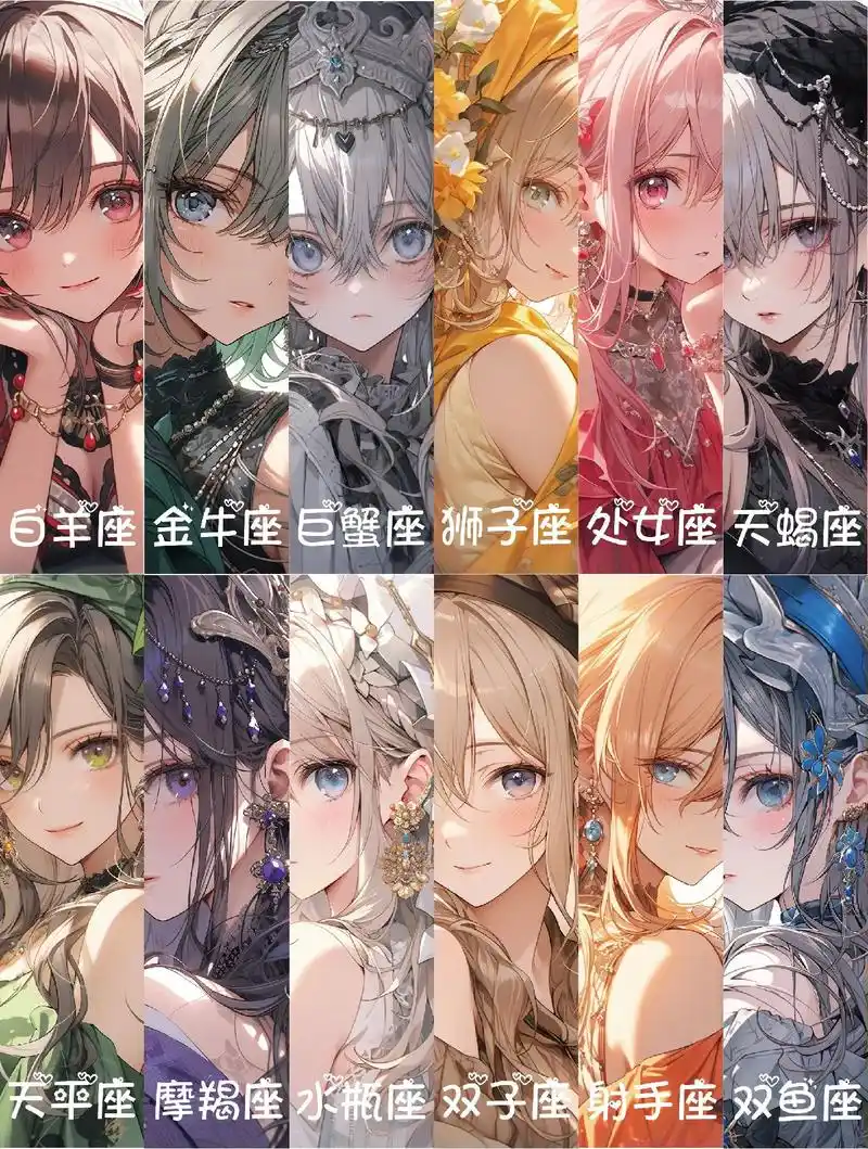 十二星座之二次元女孩.#二次元 #优质头像 #ai绘画 #绘 - 抖音