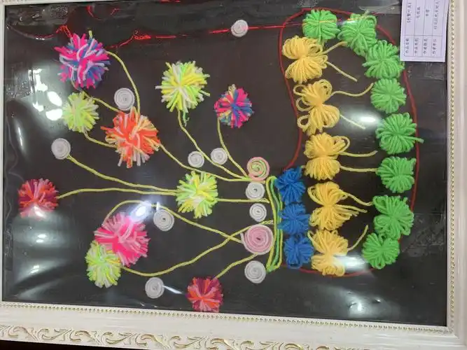 五彩线儿生灵气 创意手工助成长——昭化区机关幼儿园教师毛线画创作