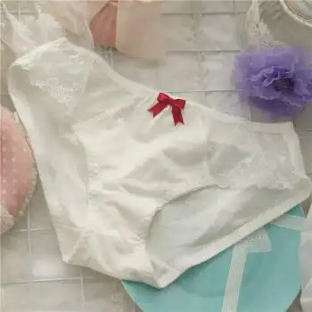 全棉蕾丝花边日系甜美可爱学院风少女学生低腰软妹三角棉质内裤女