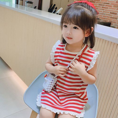 女童t恤背心裙夏装可爱洋气儿童夏款小童5岁小女孩公主裙子
