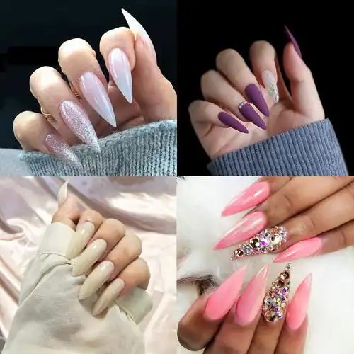 500pcs优质假指甲高度尖指甲