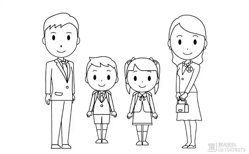 简笔画一家四口壁纸