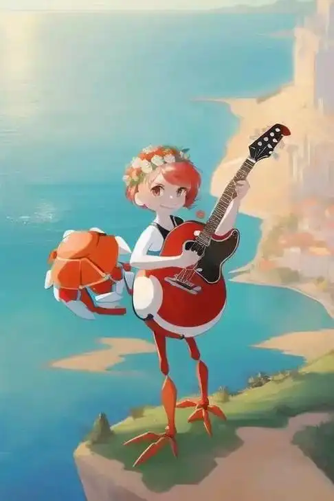 卡通螃蟹乐队,图为"金蟹女子摇滚,梁子岛音乐节"吉祥物概念设 - 抖音