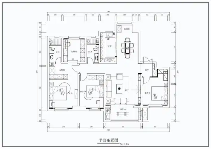 现代四居室180平米32万-凤凰国际装修案例-济南房天下家居装修网