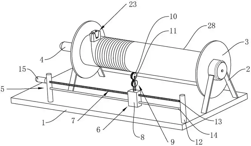cn213387582u_一种提梁卷扬机自动排绳器有效