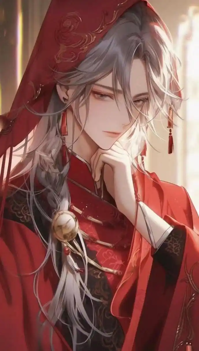 红衣邪魅古风男插画壁纸 ,这是不是你心中的小说男主脸?