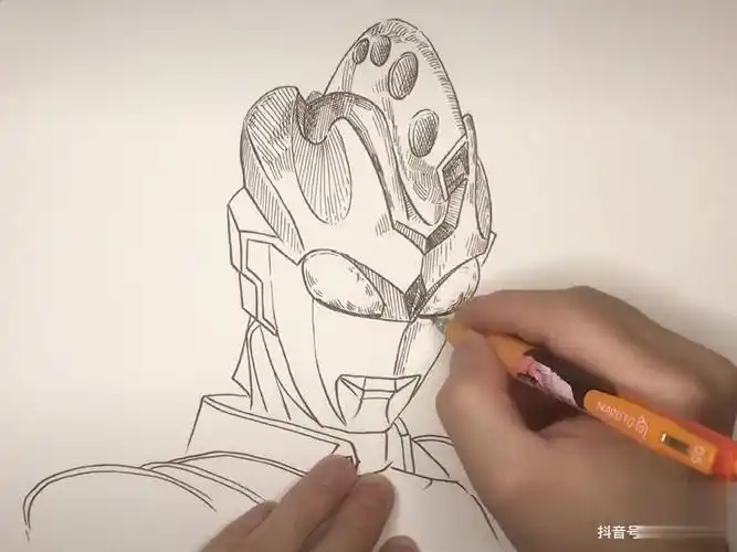 泽塔伽马未来(下),奥特曼系列线描简笔画想画就画 每日一画 画画使我