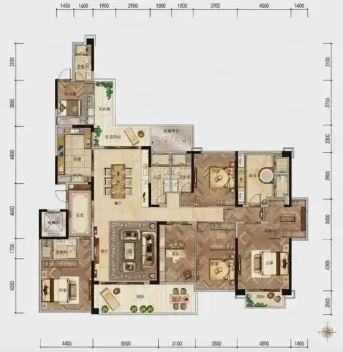 298平米满足你对豪宅所有想象的完美大平层户型
