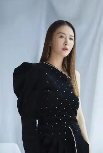 谭维维单肩丝绒裙优雅写真图片25