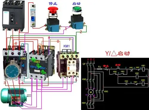 星三角启动电机接法