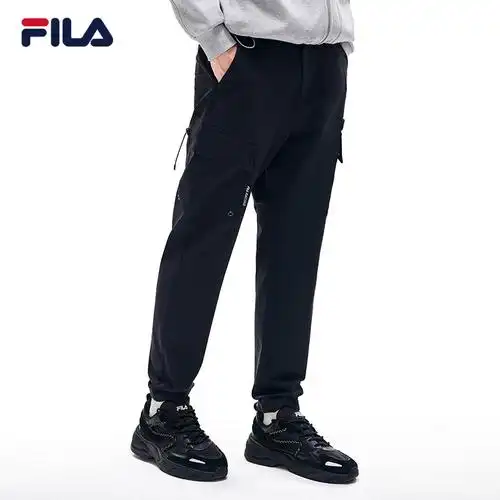 蔡徐坤同款fila斐乐官方男裤梭织裤2022春季新款休闲裤工装裤