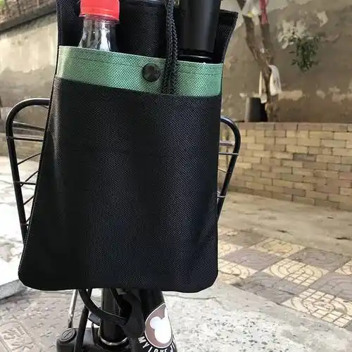 电动车前面小袋子挂物包小包前挂包防水通用神器便携式 紫黑(牛津布