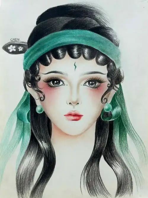 化妆绘画美人图  #彩妆美人图