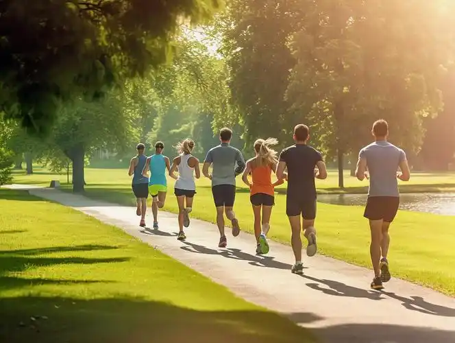 一群人在公园跑步全民运动运动方式锻炼身体健身健康生活健康生活理念