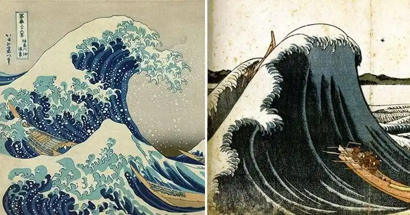 日本浮世绘大师北斋画了无数海浪这幅图对西方绘画影响深远