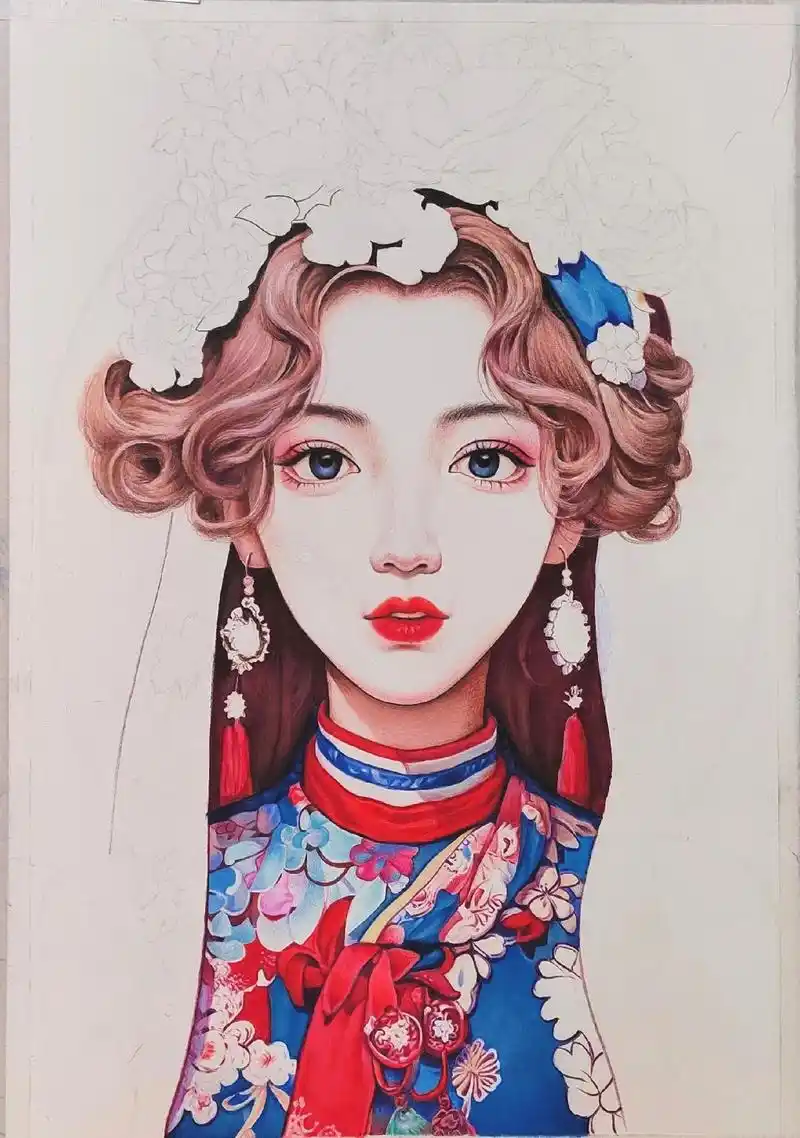 即将完成#动漫手绘 #彩铅#照片变漫画 #漫画人物 - 抖音