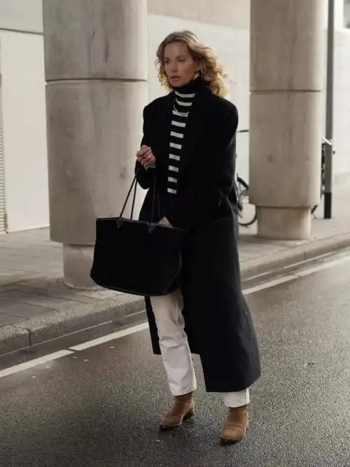 ootd欧美街拍黑色外套这样穿高级又时尚