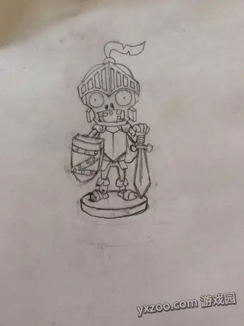 僵尸当骑士的简笔画