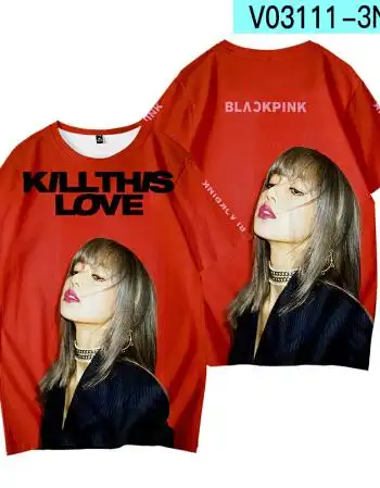 blackpink短袖专辑t恤男女应援周边金智秀打底衫衣服4s