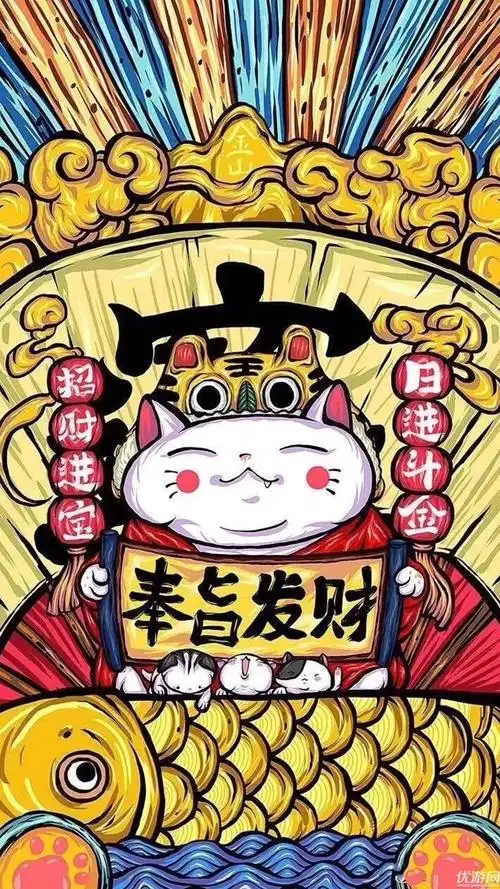 招财猫手机壁纸