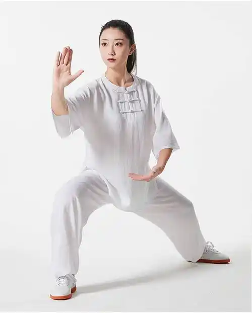 太极服棉麻女装晨练太极服女春秋高端飘逸太极拳练功服薄款2022棉麻