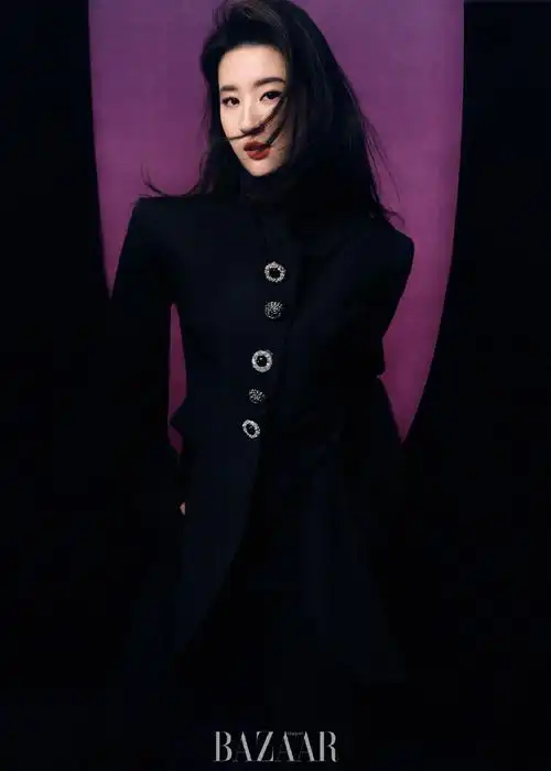 双面刘亦菲芭莎封面大片##刘亦菲时尚芭莎4月刊封面