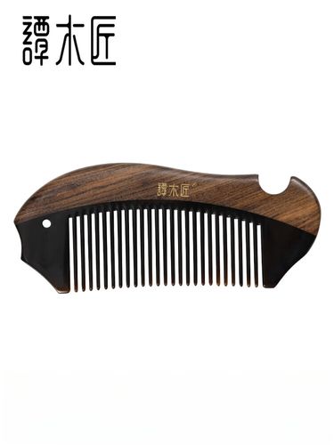 谭木匠牛角木梳hj0602男士女士长发专用按摩头皮经络护发 原木色