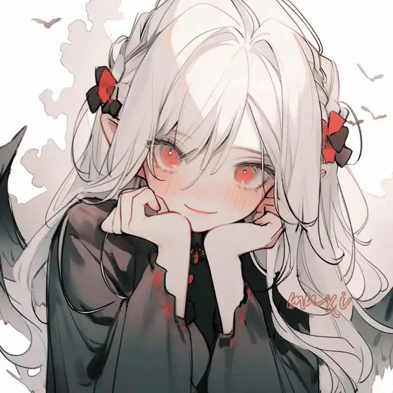 小恶魔头像|我可没说过要放手.#ai绘画 #小众头像 #白毛 - 抖音