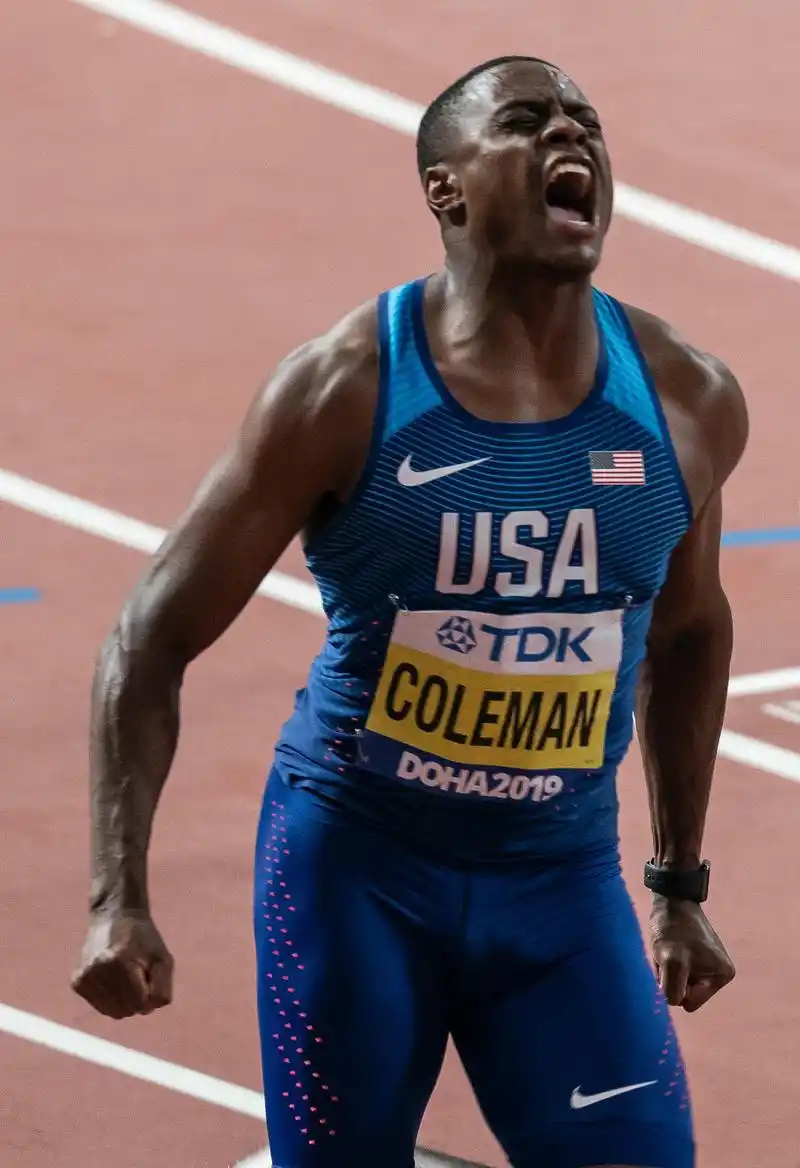 田径——男子100米决赛:美国选手科尔曼夺冠