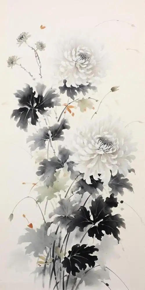 国画壁纸,一样花开一千年,独看沧海化桑田