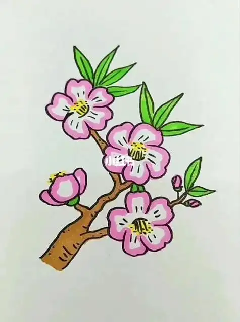 桃花画法儿童简笔画