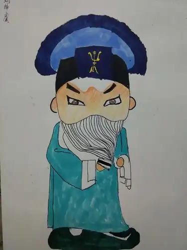 金色童画今日绘画作品《京剧人物》未完待续