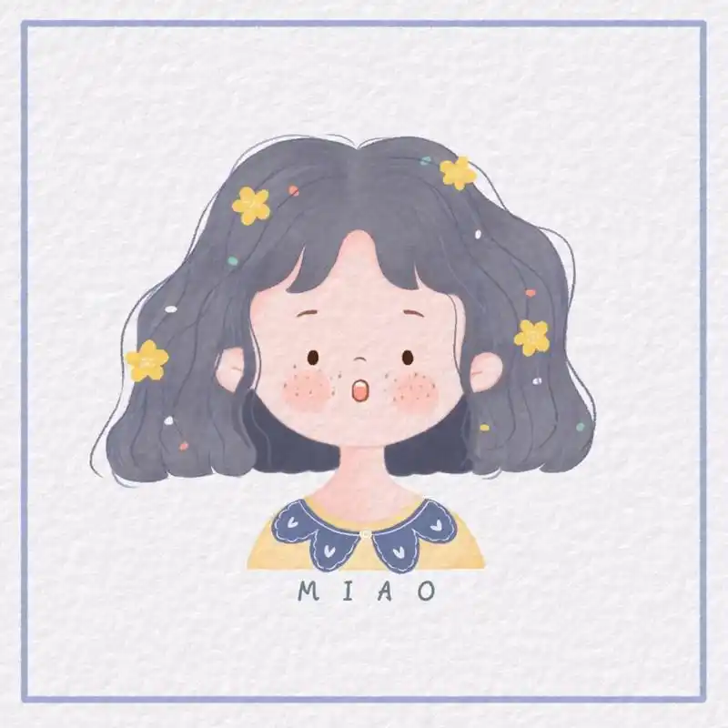 q版森系女孩头像 98可爱q版森系女孩,头发扎满小花花,满满的春意