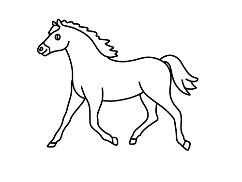 慢跑的马儿简笔画