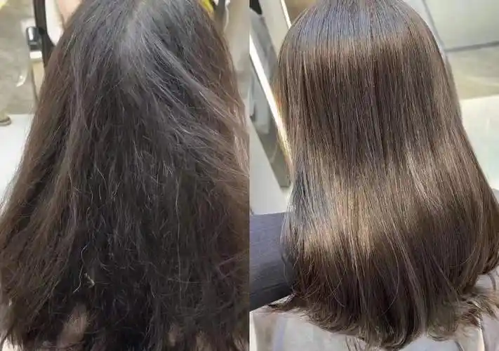 头发软化前后效果图
