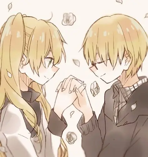 金短发的孪生兄妹或姐弟动漫图片