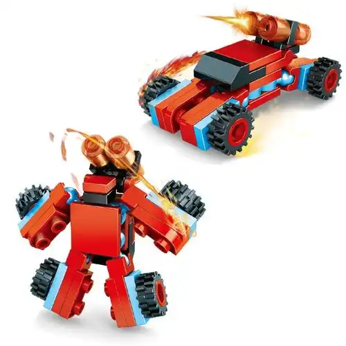 儿童变形机器人积木兼容乐高小颗粒拼装汽车积木益智赠品玩具迷你