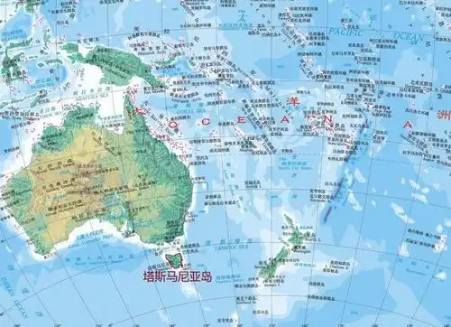 塔斯马尼亚岛位置图