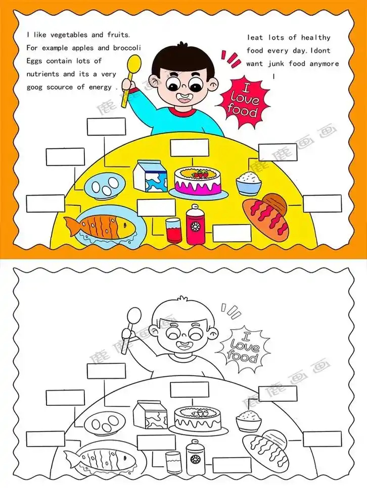 英文食物手抄报模板.