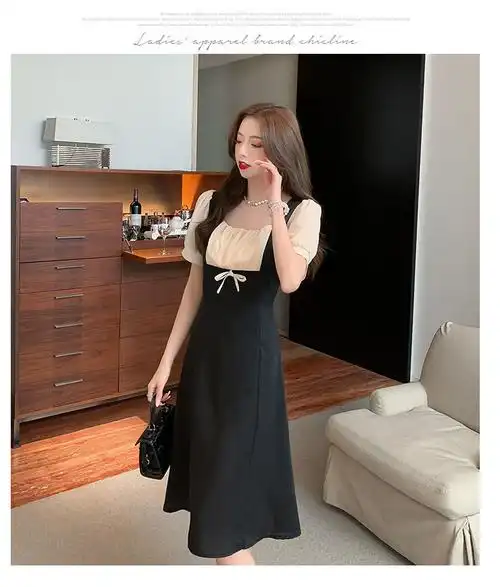 大码女装胖mm法式气质桔梗连衣裙女夏季2024年新款流行初恋长裙子