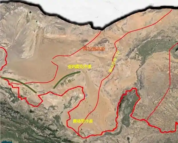 荒漠亚区主要为阿拉善高原,其中分布有巴丹吉林沙漠,腾格里沙漠和亚玛