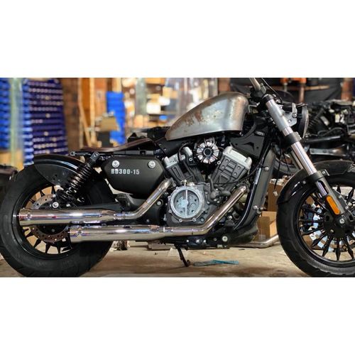 梭图适配奔达金吉拉300bd排气管改装双出眼镜蛇重低音浑厚低音 电镀